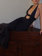 Sleeveless Long Dress with Cutout Detail