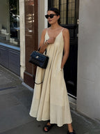 Dual Layer V-Neck Long Dress