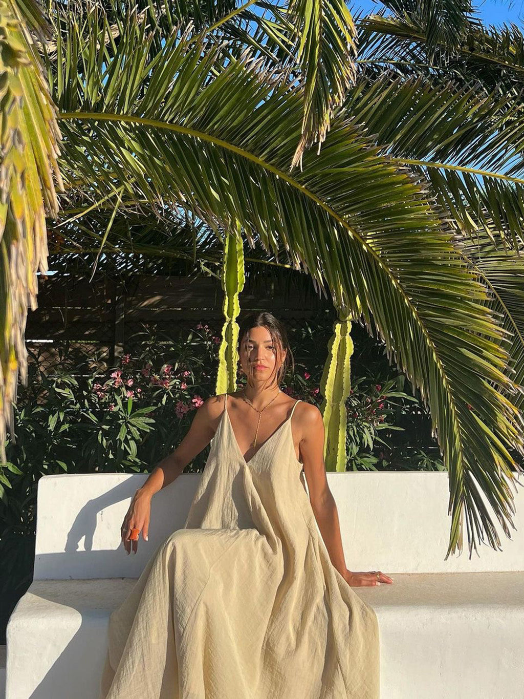 Dual Layer V-Neck Long Dress