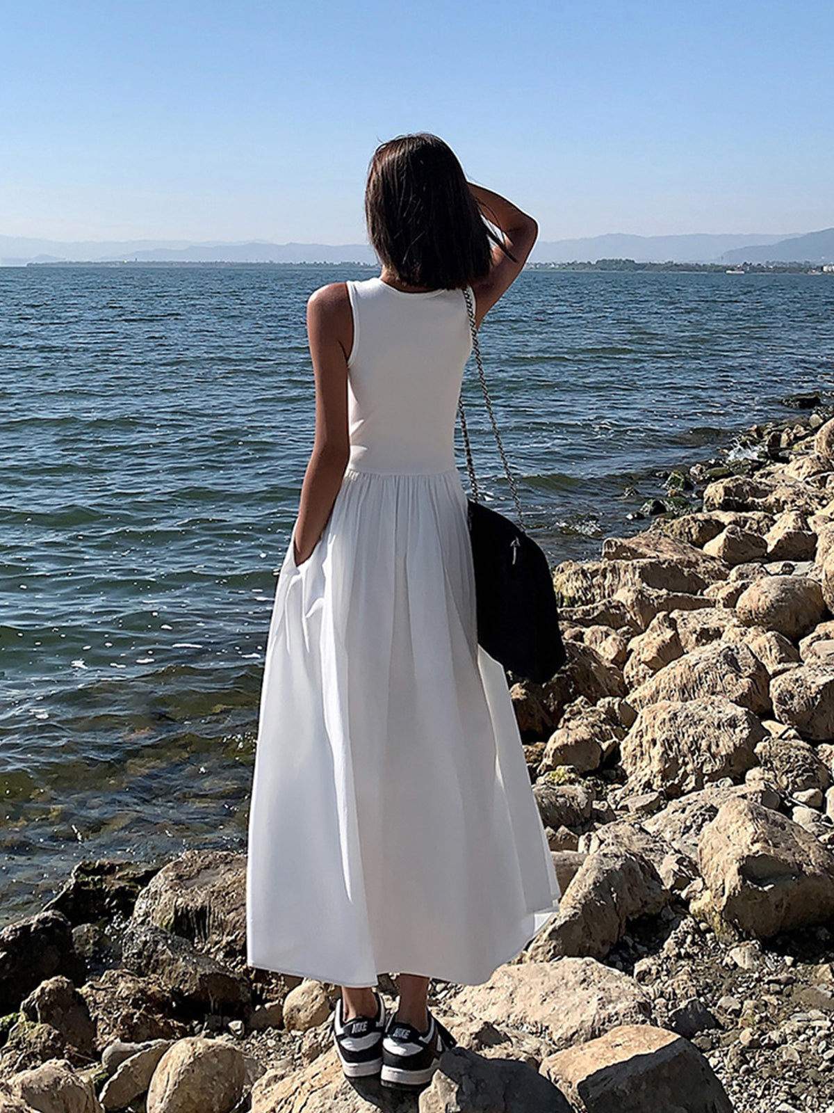 Casual Crew Neck Long Sleeve Dress