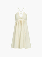 Criss Cross Backless Midi Dress with Side Split