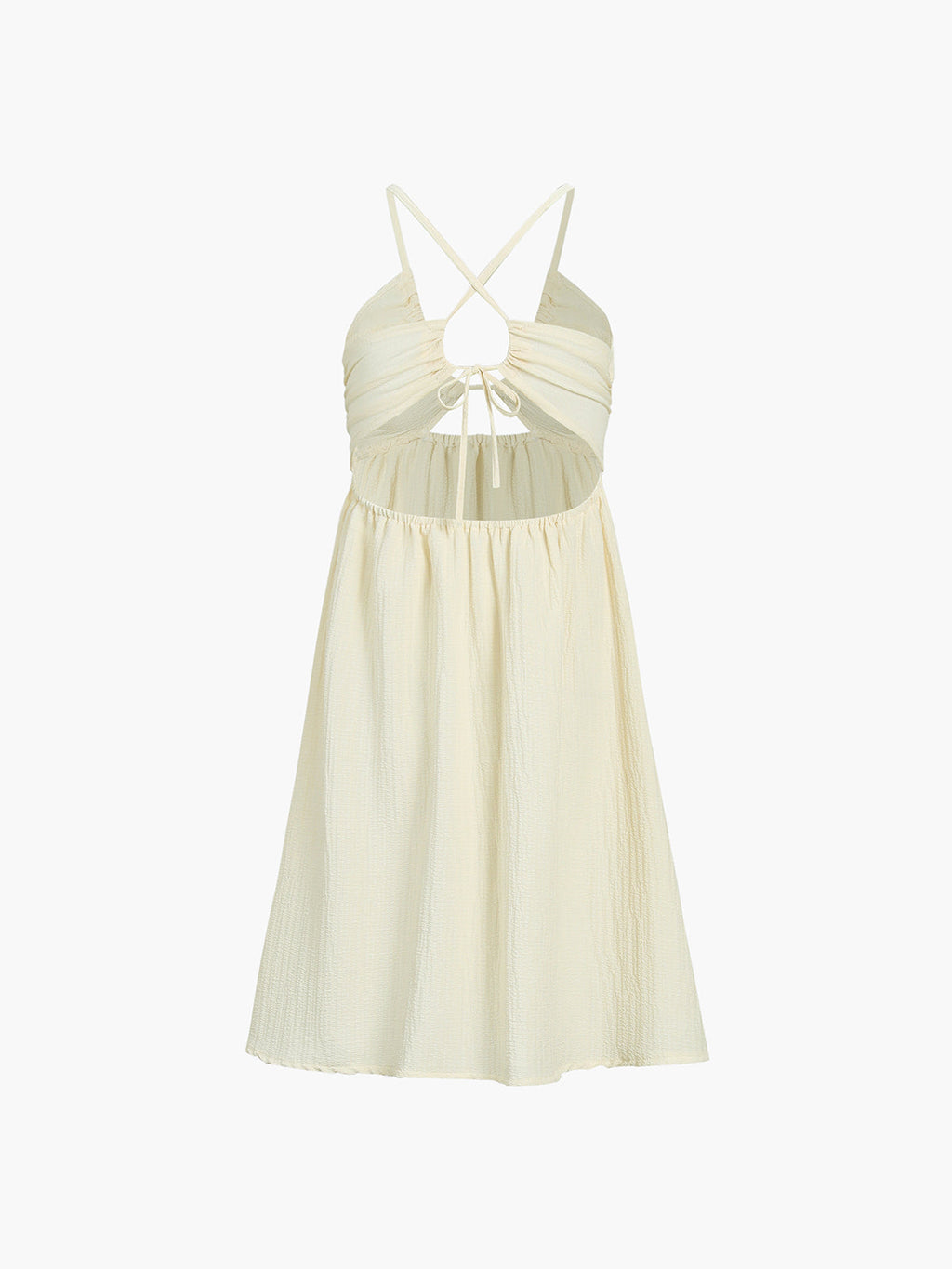 Criss Cross Backless Dress with Split Midi Design