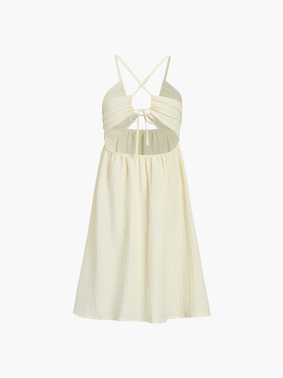 Criss Cross Backless Dress with Split Midi Design