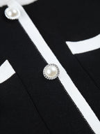 Button Front Multi Pocket Sleeveless Sweater Dress