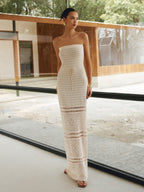 Off-Shoulder Maxi Dress with Matching Shawl