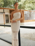 Hollow Off-Shoulder Maxi Dress with Matching Shawl