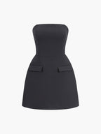 Sleek Form-Fitting Mini Dress with Tube Top Style