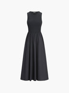 Casual Crew Neck Long Sleeve Dress for Leisure