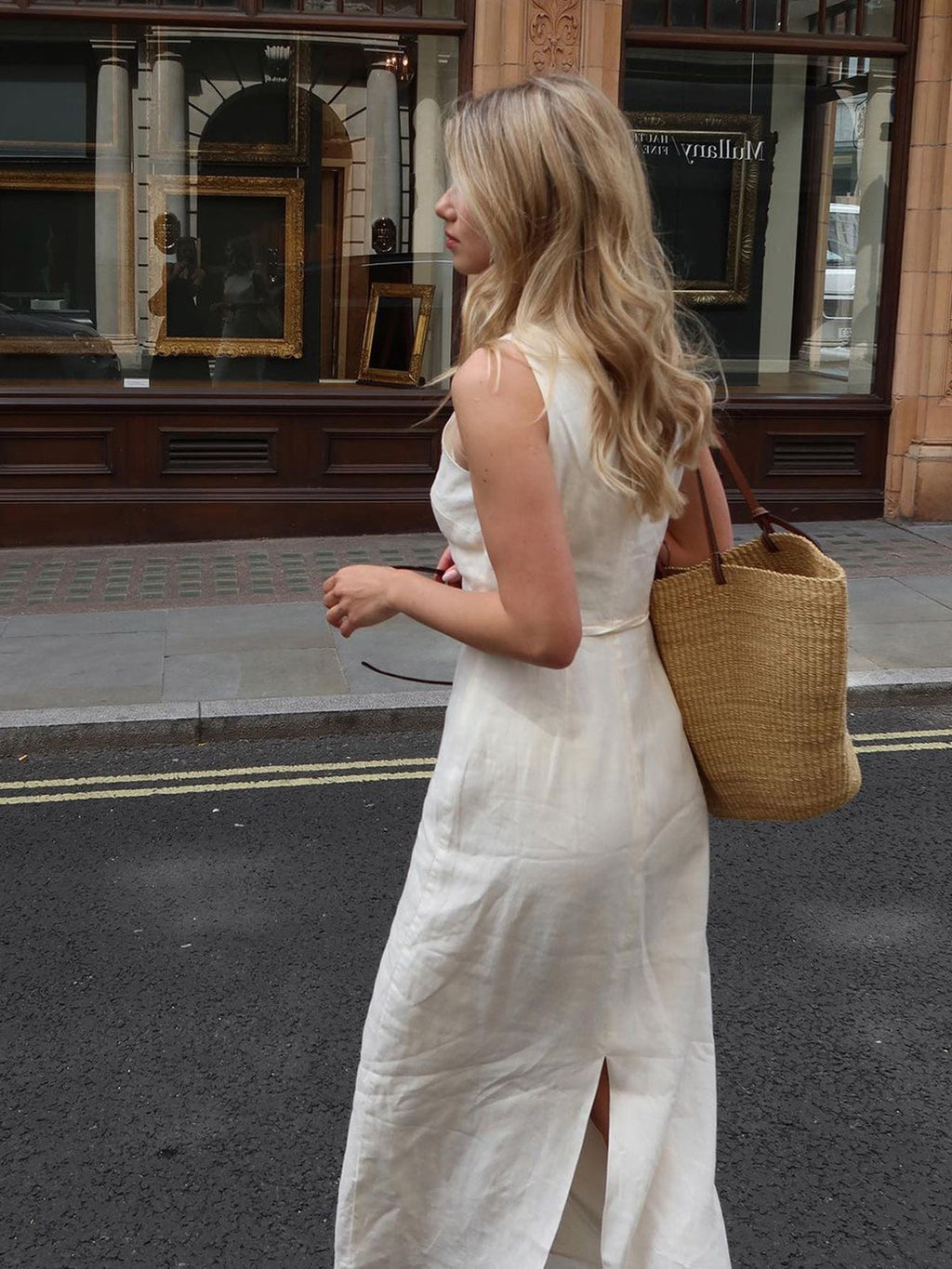 Sleeveless Cotton and Linen Maxi Dress
