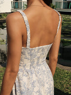 Sapphire Garden Floral Midi Camisole Dress