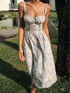 Sapphire Garden Floral Midi Cami Dress