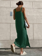 Slim Cotton Cami Maxi Dress in Minimalist Style