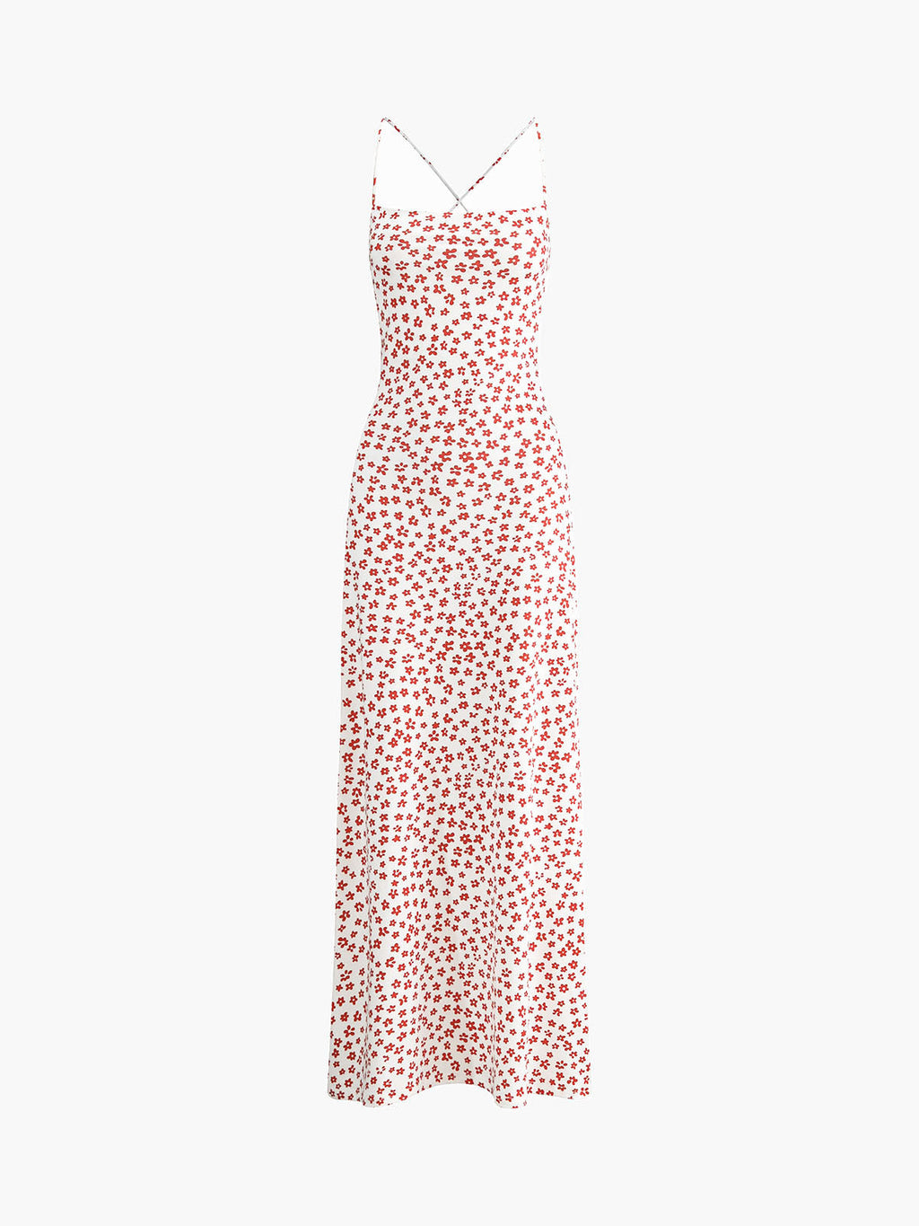 Strappy Floral Crisscross Sundress with Flowy Long Design