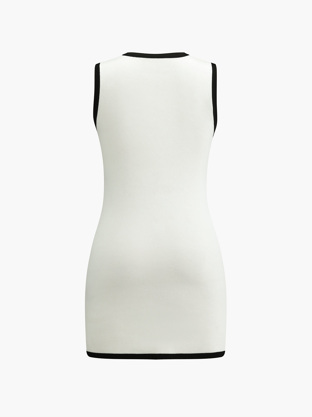 Multi-Pocket Sleeveless Sweater Dress with Button Details
