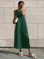 Slim Cotton Cami Maxi Dress in Minimalist Style