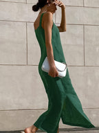 Cotton Cami Dress in Minimalist Long Style