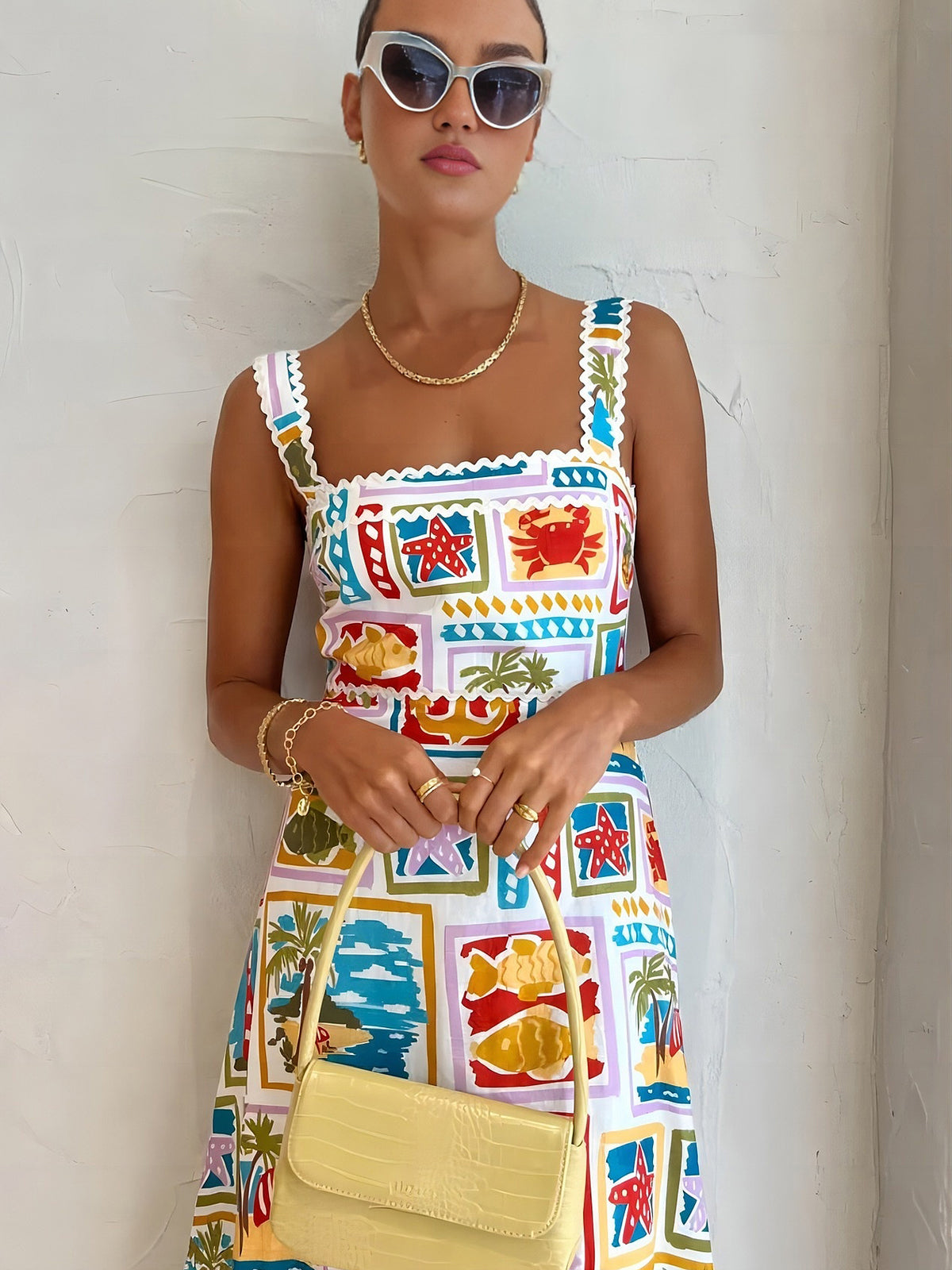 Graffiti-Inspired Sleeveless Maxi Dress