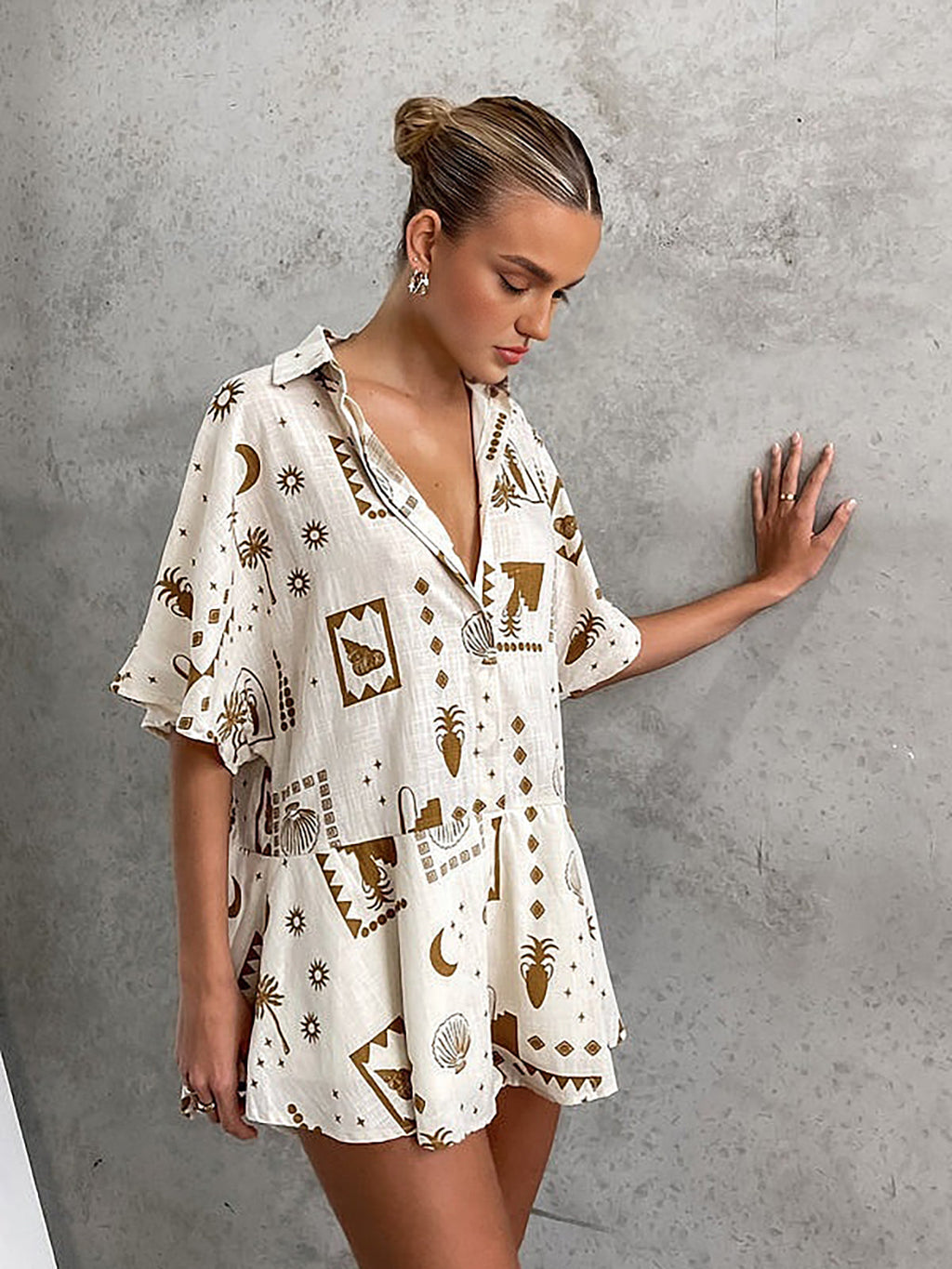 Lightweight Semi-Sheer Patterned Jumpsuit
