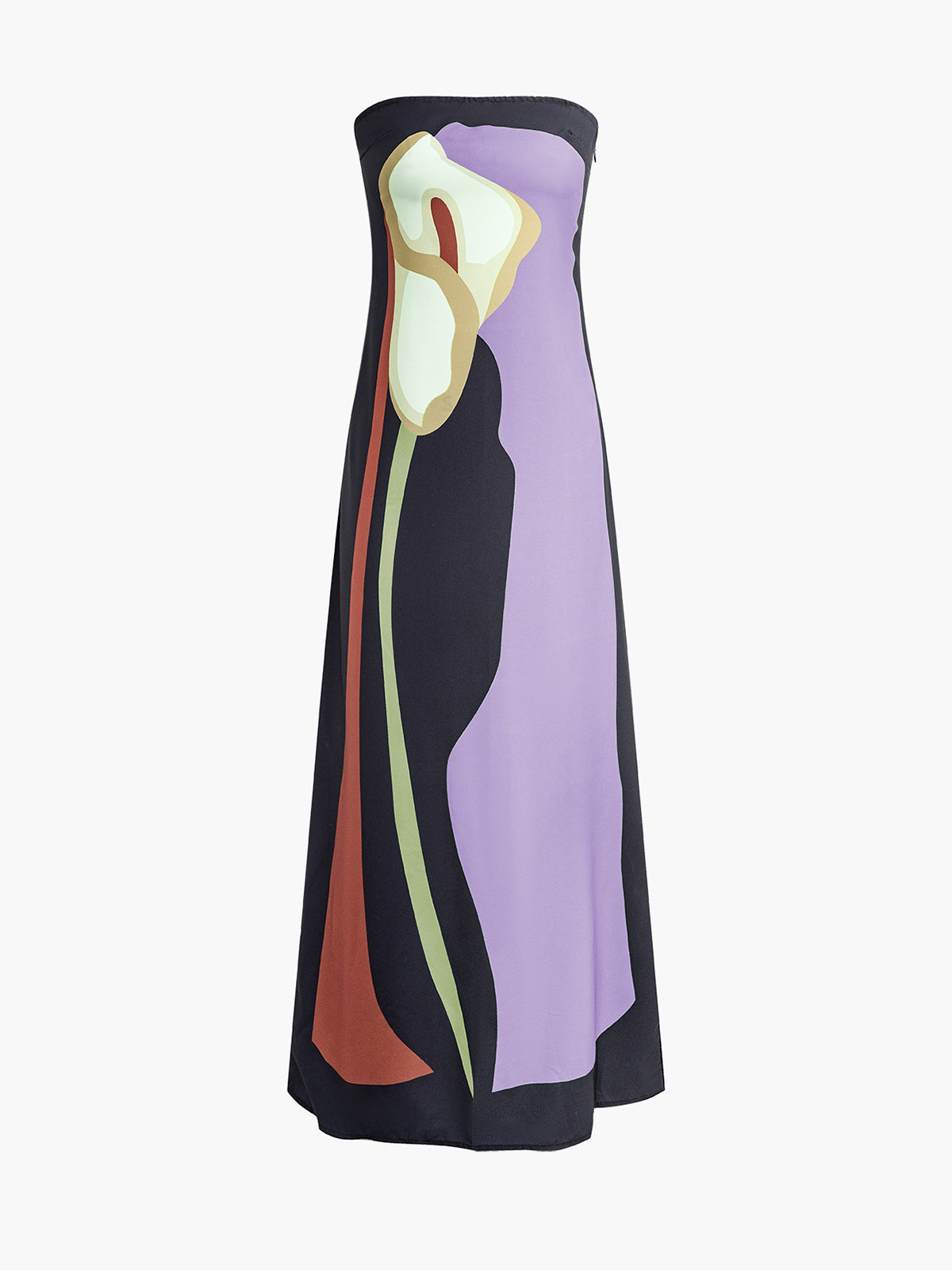 Vibrant Floral Split Tube Maxi Dress