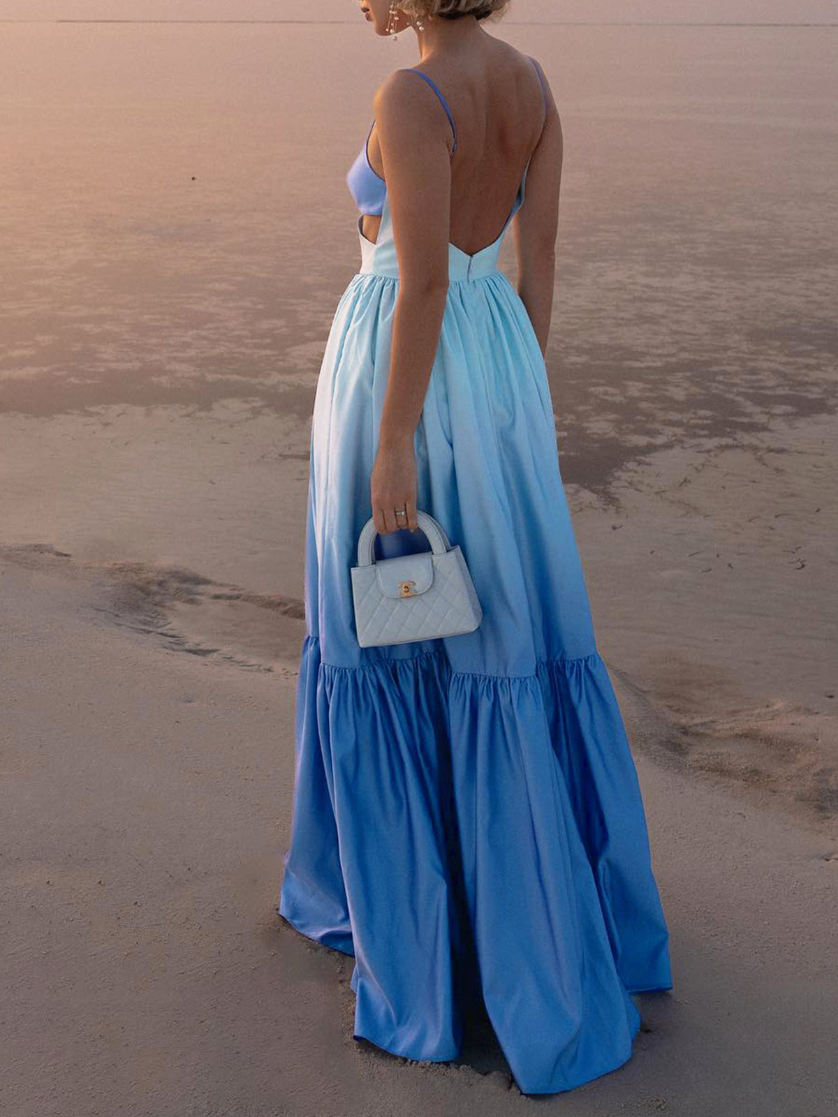 Open Back Cami Maxi Dress with Cutouts