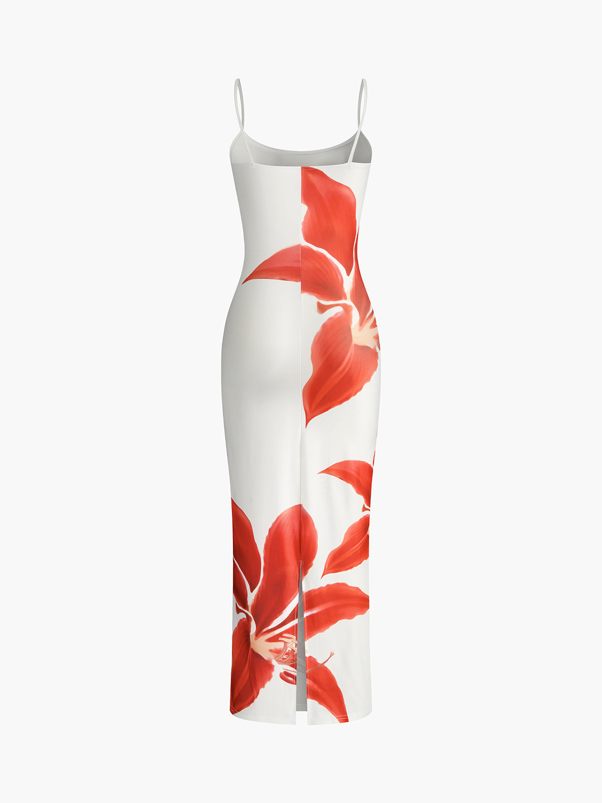 Floral Split Dress Sleeveless Long Elegance