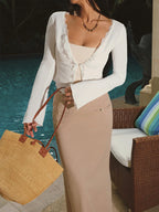 Long Sleeve T-Shirt with Delicate Lace Trim