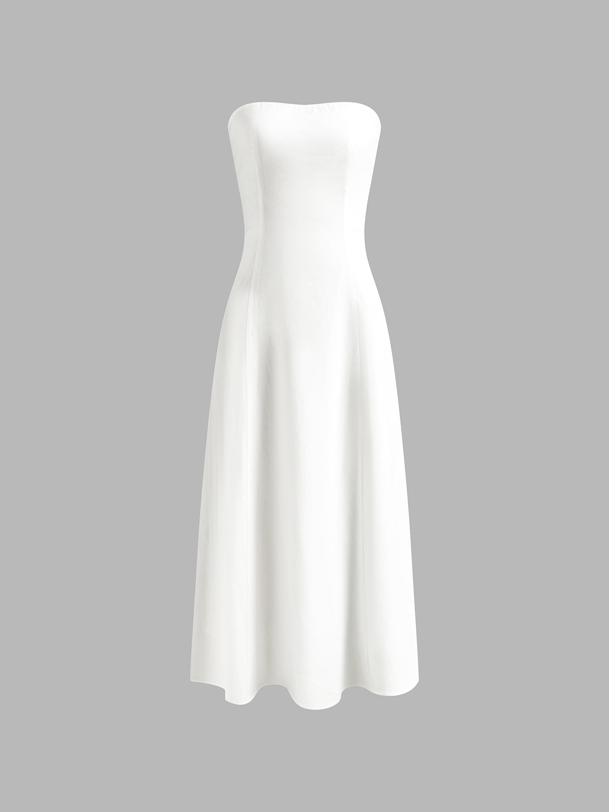Linen Blend Long Dress with Basic Pockets