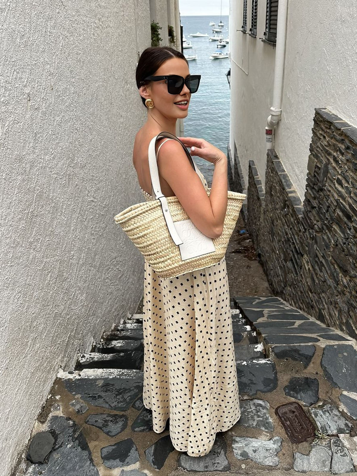 Patterned Spaghetti Strap Maxi Dress