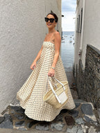 Patterned Spaghetti Strap Maxi Dress