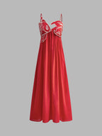 Embroidered Fish Pattern Semi-Sheer Cami Dress