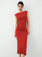 Chic Backless Mid-Length Sleeveless Dress
