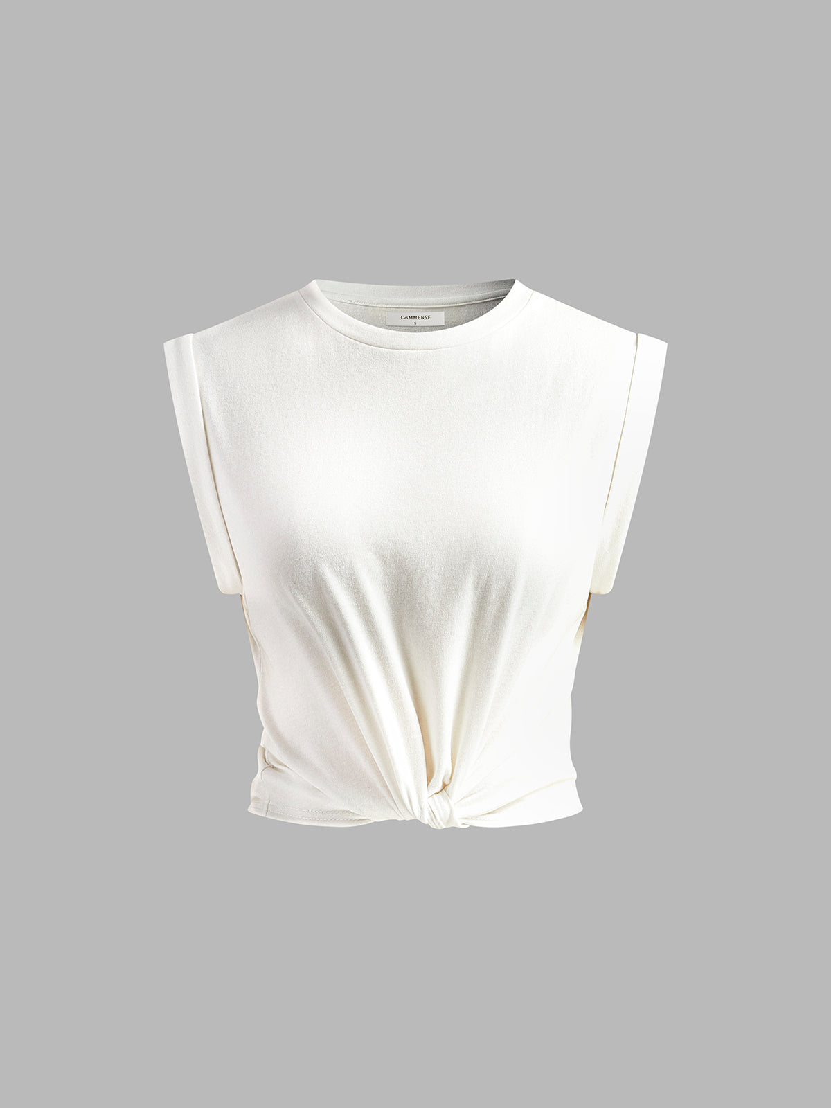Knotted Cotton Tee with Stylish Twist Design