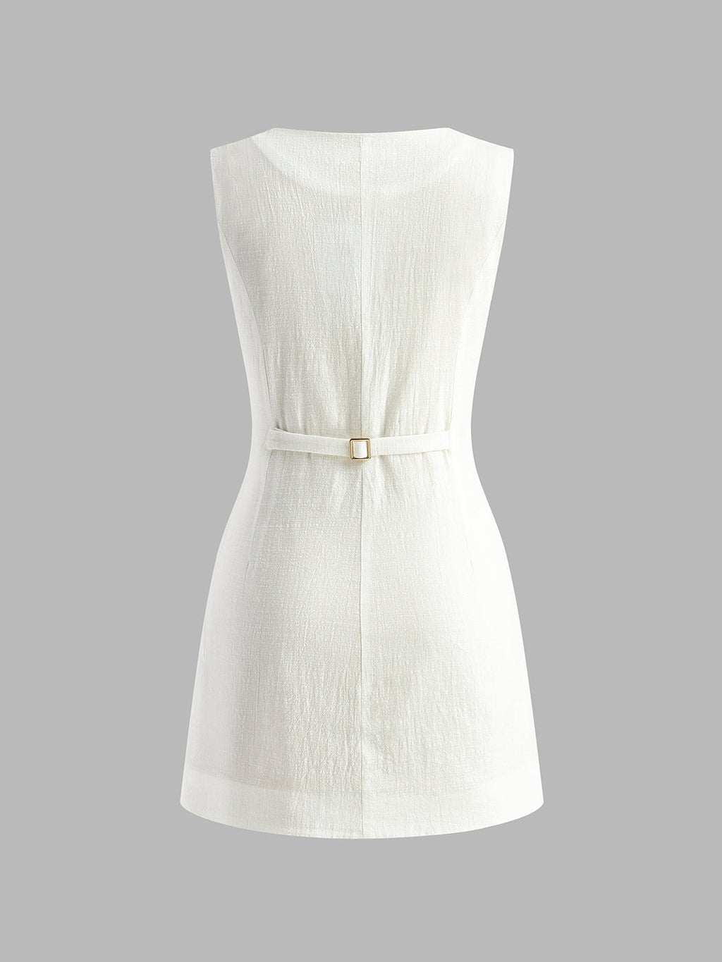 Cotton Short Dress with Front Buttons