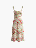 Floral Trim Cami Style Midi Dress