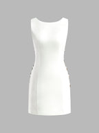 Sleeveless Dress with O-Ring Detailing