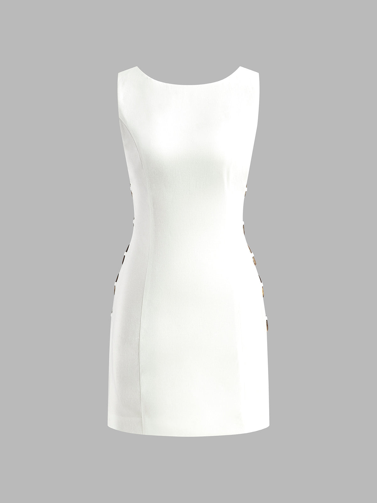 Sleeveless Dress with O-Ring Detailing