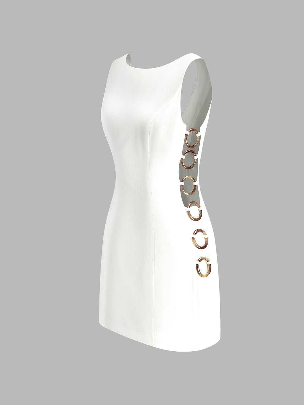 Sleeveless Dress with O-Ring Cutout Detail