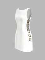 O-Ring Detail Sleeveless Dress with Cutouts
