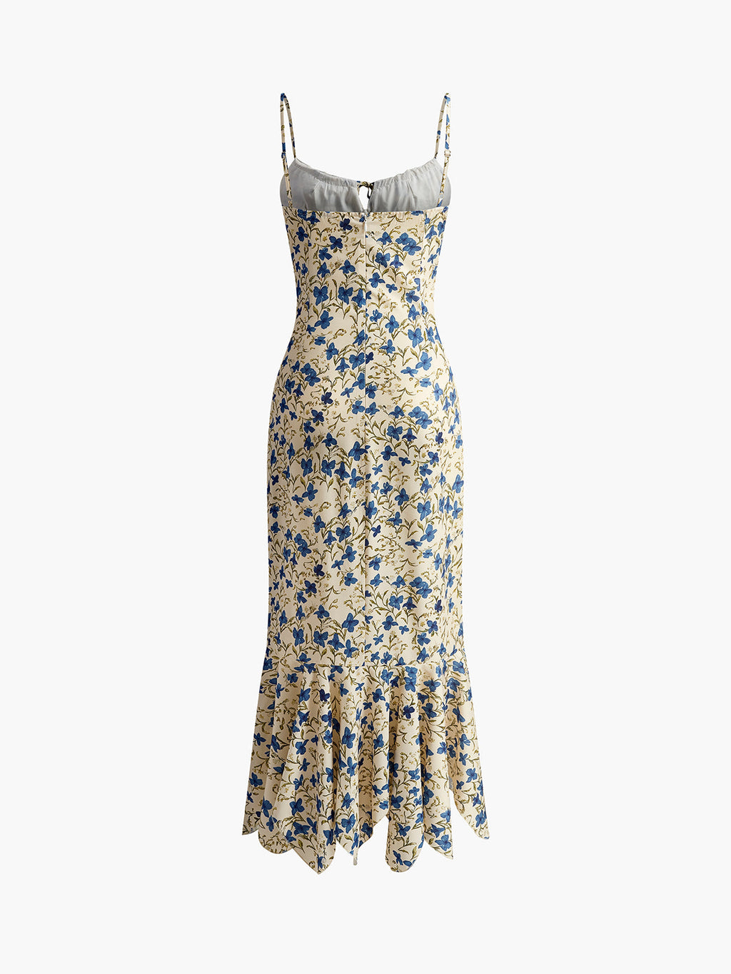 Floral Knotted Dress with Asymmetrical Hem