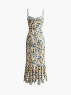 Floral Knotted Dress with Asymmetrical Hem
