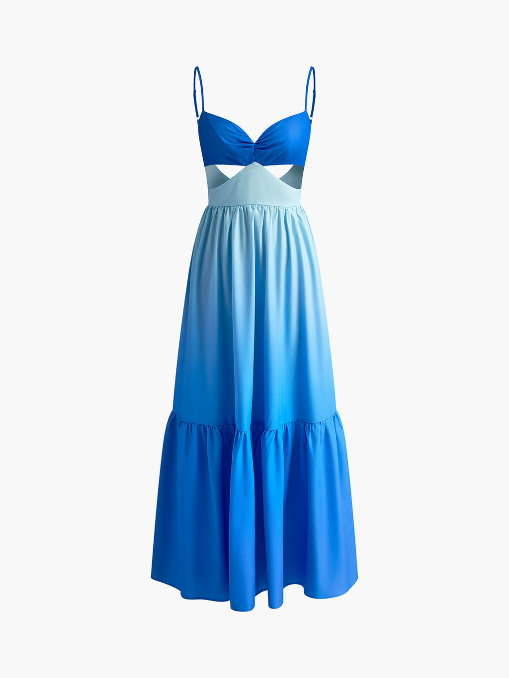 Backless Long Dress with Cami Top and Cutouts