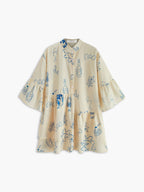 Oversized Short Dress with Sun Print Design