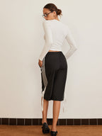 Chic T-Shirt with Dainty Bow Trim Detail