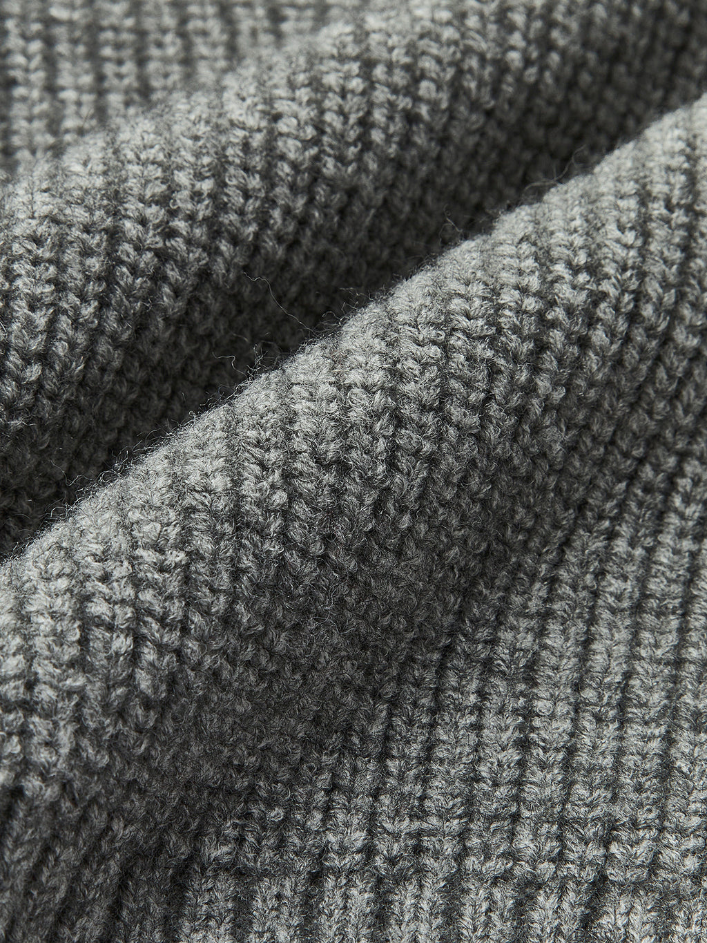 Ribbed Collar Sweater with Denim Panels