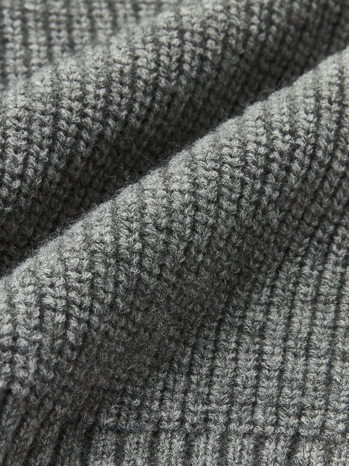 Ribbed Collar Sweater with Denim Panels