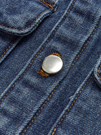 Denim Vest with Pockets and Collar