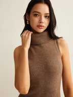 Cozy Wool-Blend Turtleneck Dress, No Belt Included