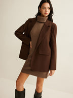 Cozy Wool-Blend Turtleneck Dress, No Belt Included