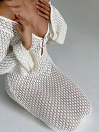 Long Sleeve Dress with Open Back Cover Up