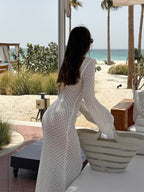 Long Sleeve Dress with Open Back Cover Up